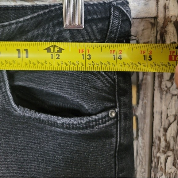 ZARA Trafaluc Denimwear Black Distressed Skinny Jeans with Ankle Zipper Sz 8 - Picture 2 of 10